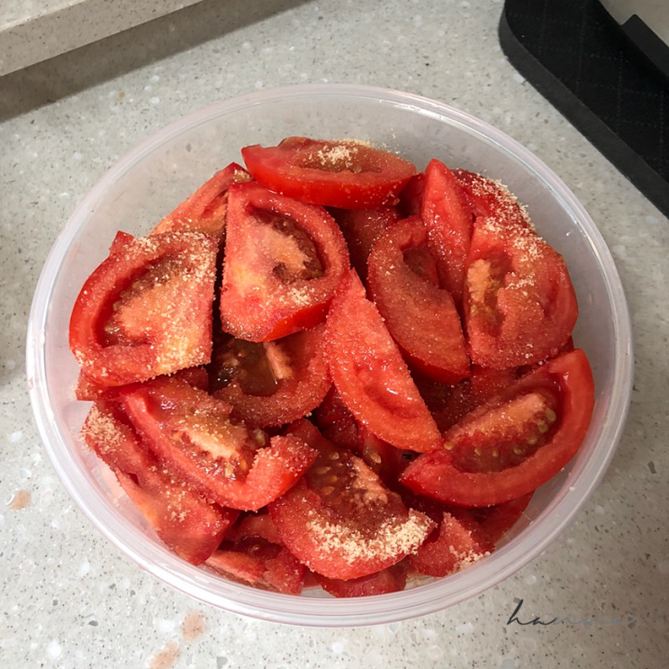  토마토 설탕 절임 해먹었어요 꿀맛!!