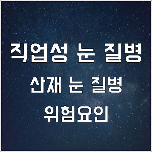  직업성 눈 질병 산재 위험요인