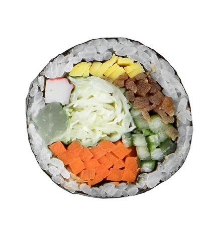 싱싱한 채소 아삭한 양배추 샐러드가 들어간 "맛있게 듬뿍"샐러드 김밥