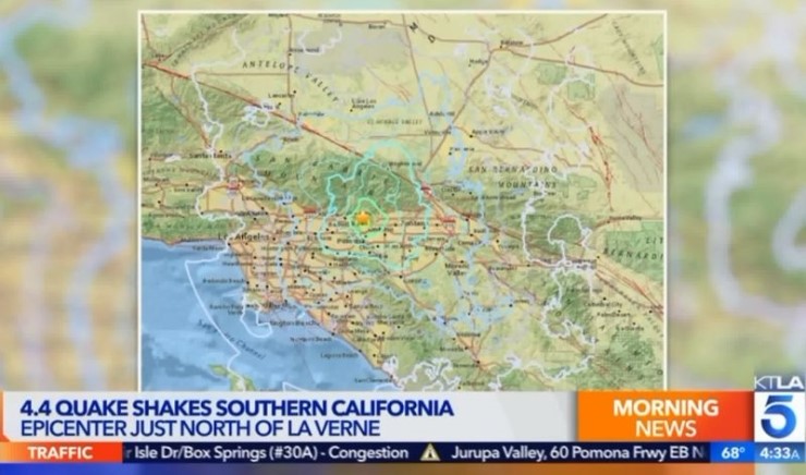 '진도 4.4' LA 인근 샌게이브리얼 골짜기서 지진... 여진 잇따라