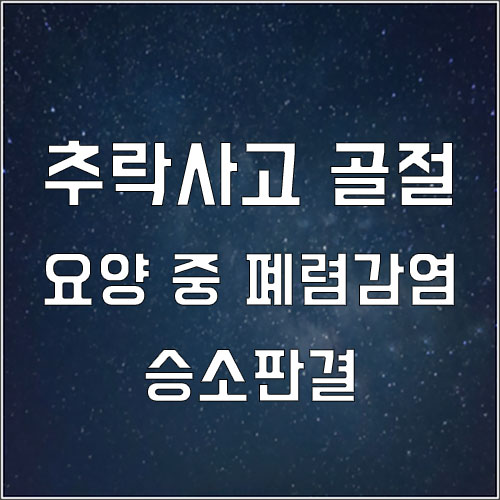  근무 중 추락사고로 골절로 인한 요양 중 폐렴 사망에 대한 업무상 재해
