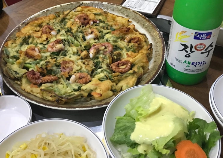  [강동구 둔촌동 착한낙지 낙지파전 + 낙지덮밥 /강동구 명일동 숯불돼지갈비 존맛 마포집] 비도 오고 그래서 파전 생각이 났어