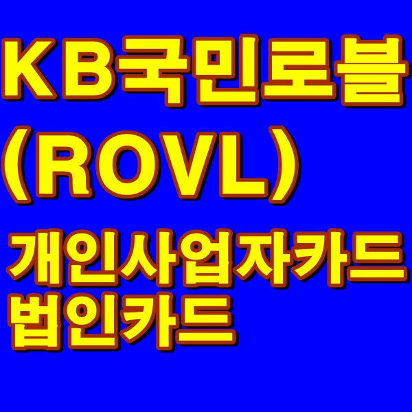  KB국민로블(ROVL)기업카드발급 개인사업자자격발급