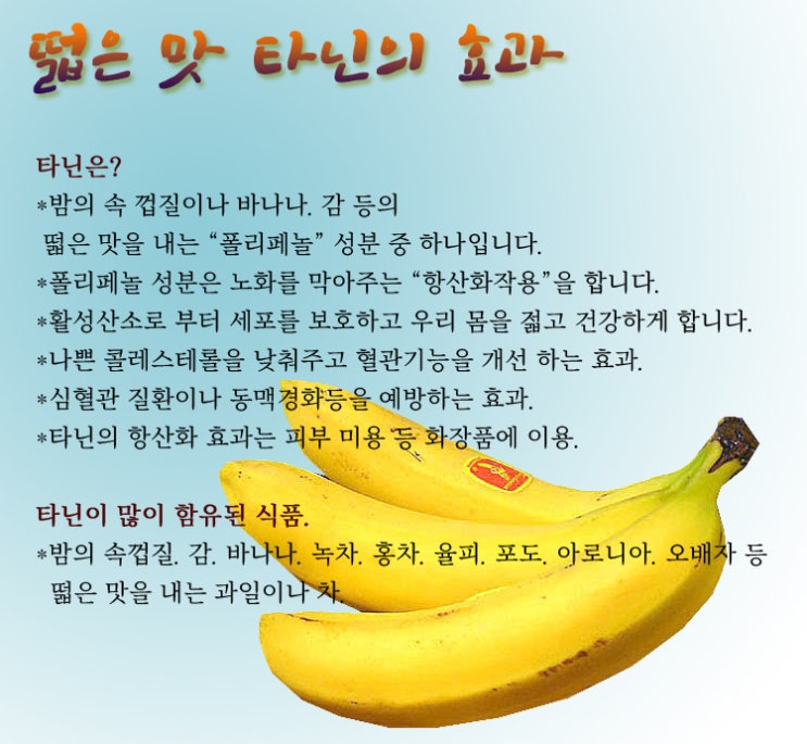  떫은 맛을 내는 "타닌의 효능"