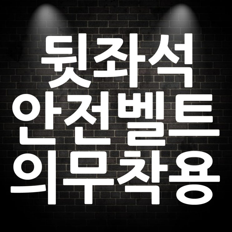  고속도로 일반도로 뒷좌석 안전벨트 미착용 벌금 과태료