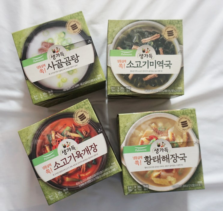  [풀로거17기] 냉동실에쏙!  풀무원 냉동국4종 (사골곰탕,소고기미역국,소고기육개장,황태해장국)