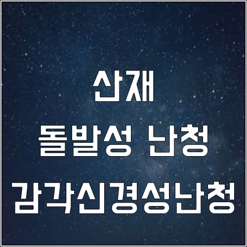  돌발성 난청 산재