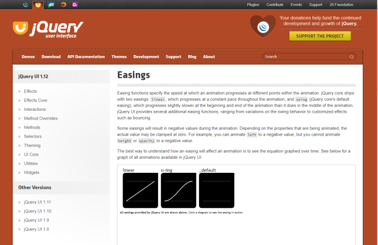  다이나믹한 페이지를 위한 jquery-ui의 다양한 easing효과