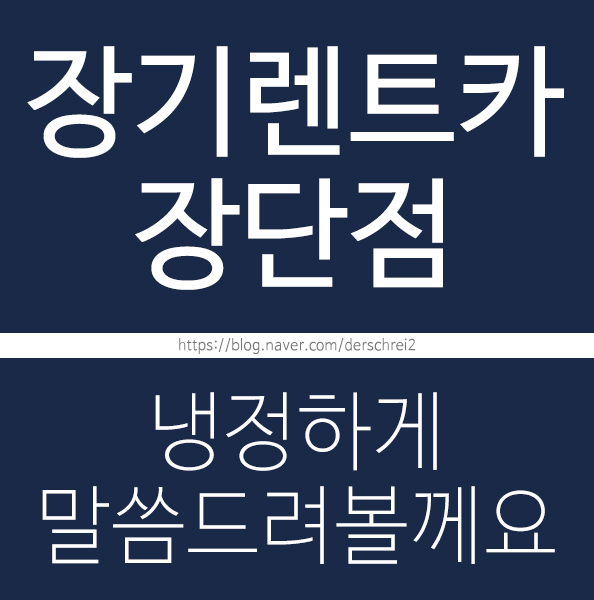  장기렌트카 장단점너무 냉정했나??