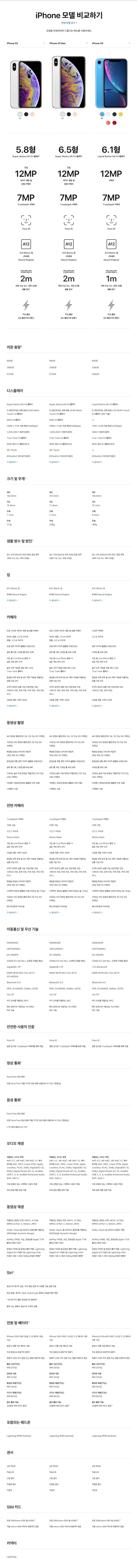 애플 아이폰 신규 폰 3종 ( iPhone XS , XS MAX , XR ) 발표 및 등록 스펙 비교 애플 아이폰 신규 폰 3종 ( iPhone XS , XS MAX , XR ) 발표 및 등록 스펙 비교