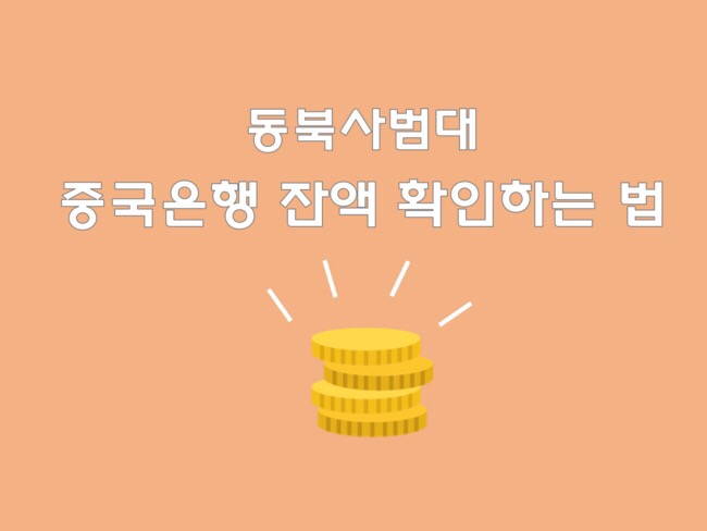  [D+17 동북사범대 생활]인터넷 뱅킹 없이!!!중국 중국은행 카드 잔액확인 방법, 잔액 조회 방법