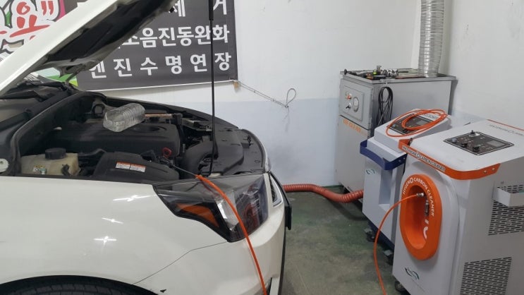  코란도스포츠 연소실크리닝, 브라운가스 엔진출력저하 엔진카본제거 엔진오일