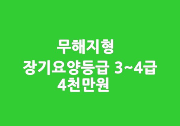  장기요양등급 3~4등급 4천만원보장_1만원대 간병보험