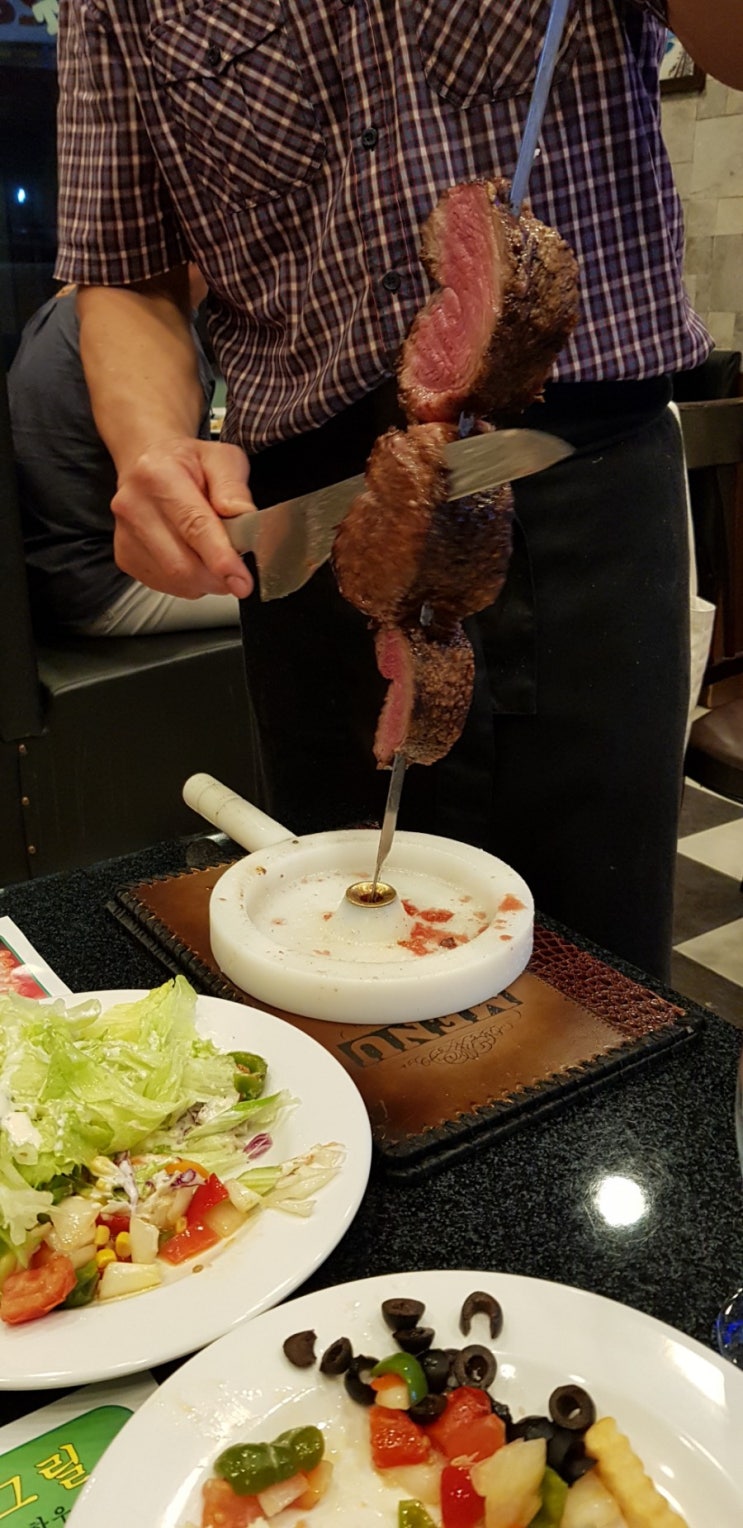  평택 송탄 신장동 미군부대 국제시장 무한리필 스테이크 맛집, 마나우스그릴 슈하스코 가성비 대박