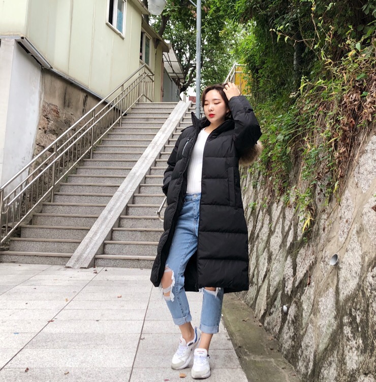  클라이드앤 롱패딩 현아가 착용한 코어파카 시리즈