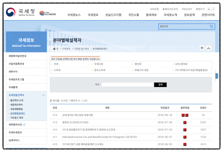 재미납세자가 알아야 할 한-미 세금 상식 by 국세청