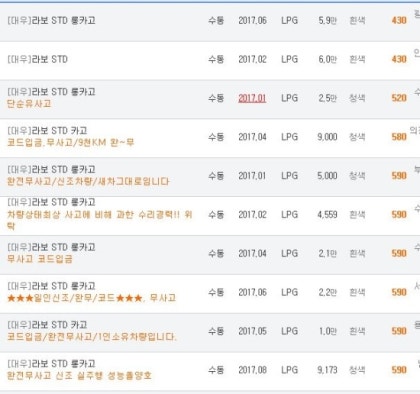 2017년식 대우 라보 중고차매매가격 알려드립니다. : 네이버 블로그
