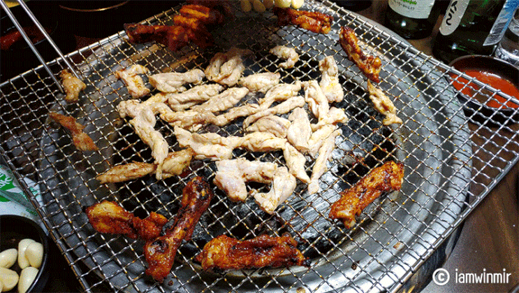 용산 닭갈비, 닭 목살구이가 맛있는 "강촌숯불애닭갈비"