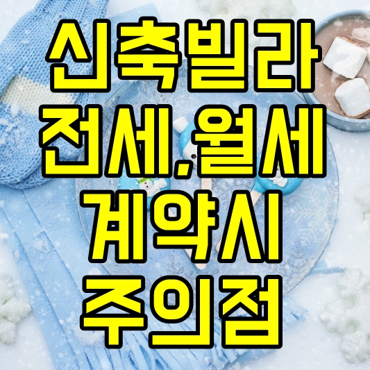  신축빌라 월세와 전세 입주시 주의점