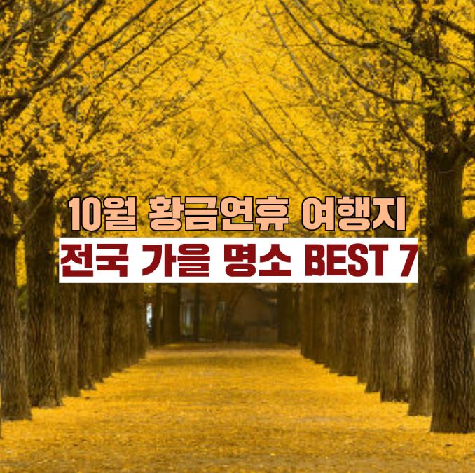  10월 황금연휴 국내로 가을 여행 떠나볼까?