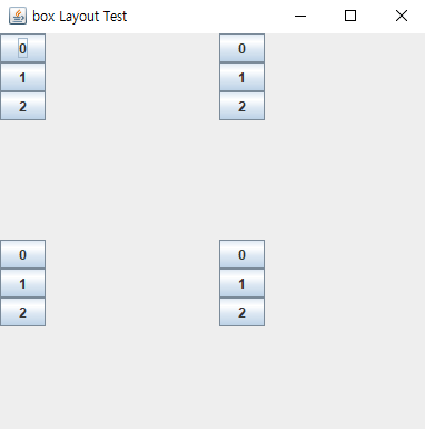 java swing - boxLayout 예제 : 여러개 박스생성, createVerticalBox ...