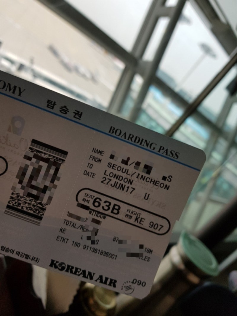 인천-런던 KE907편 대한항공 B747-8i 63B 좌석 : 네이버 블로그
