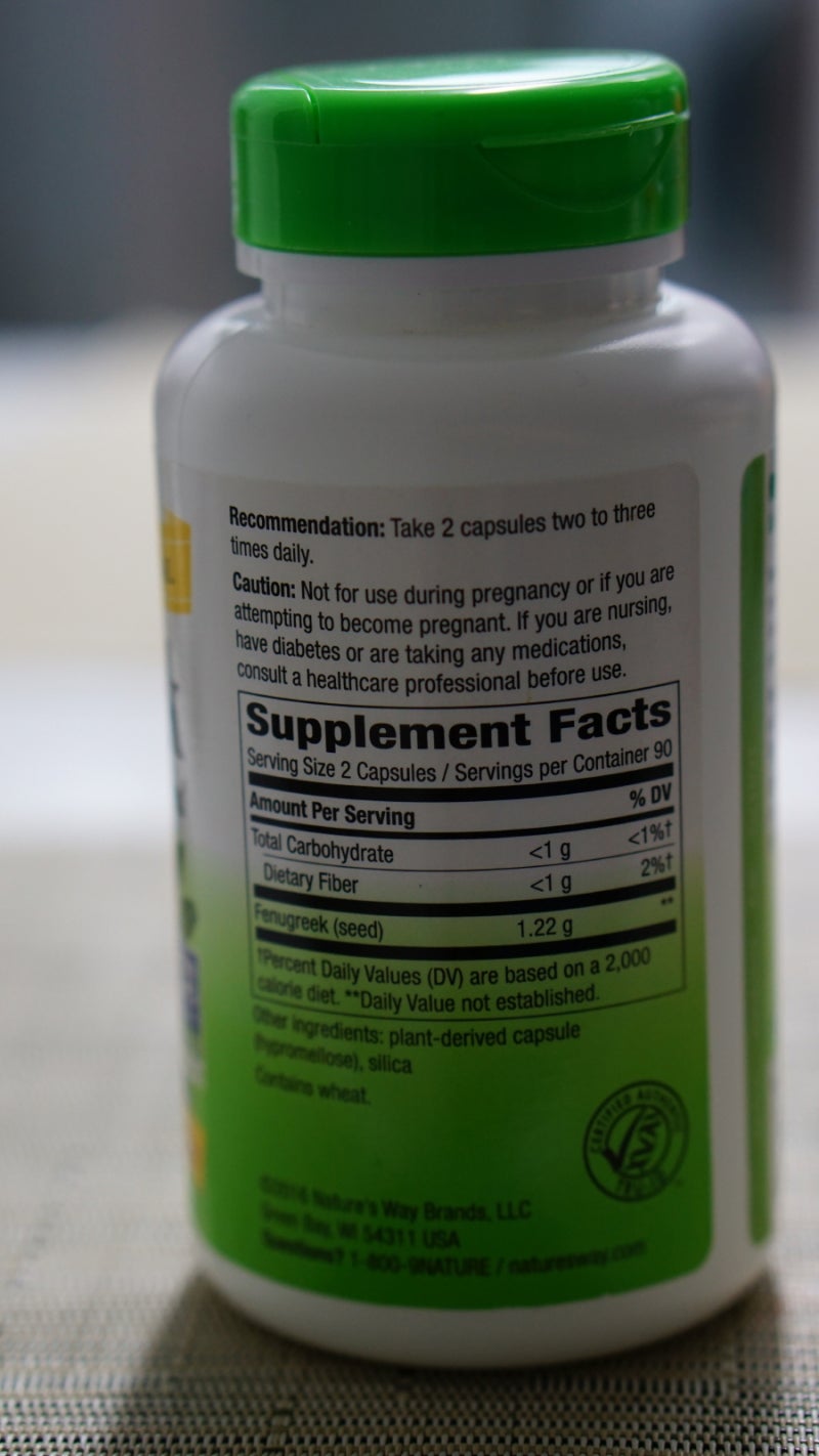 Nature's way Fenugreek seed 610mg 복용후기 네이버 블로그