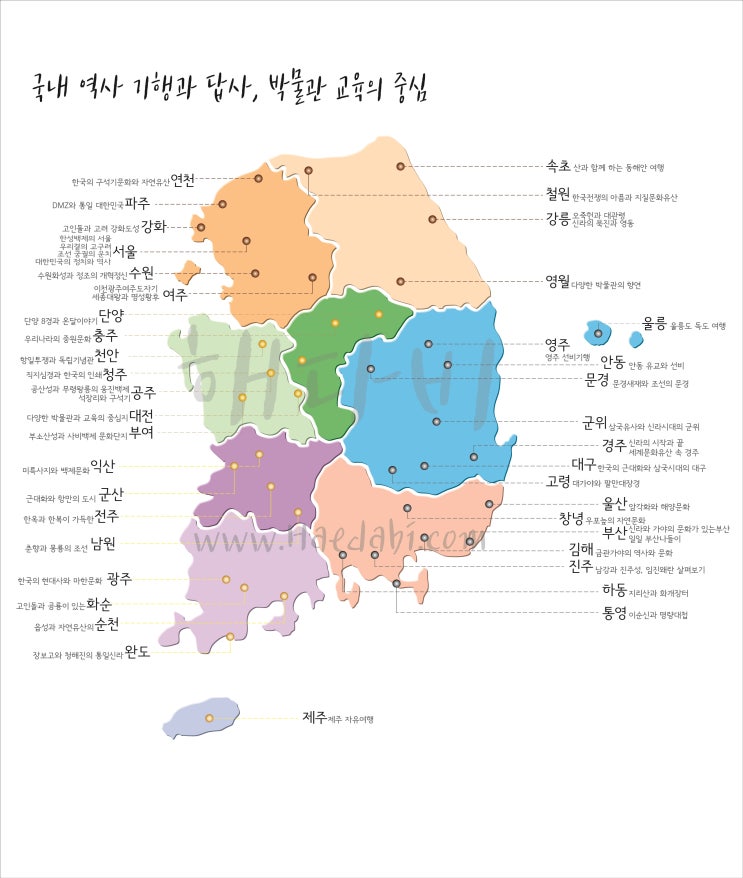  대한민국 전체지도와 여행 정보지도!