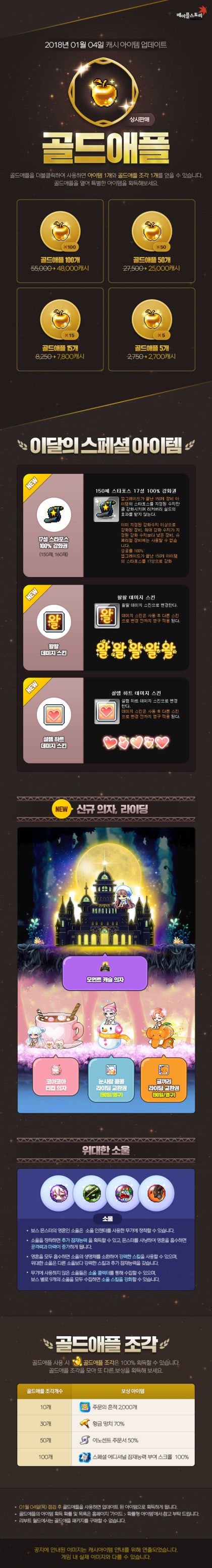 18.01.04】메이플스토리 클라이언트 패치 한번에 보기 (신직업 아크, 슈가타임, 골드애플, 뷰티스트리트, 디스커버리) : 네이버  블로그