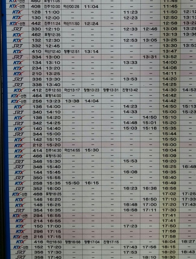 동대구역 Ktx Srt 기차열차 고속철도시간표 : 네이버 블로그