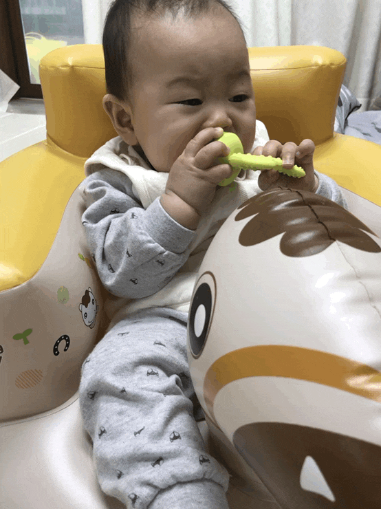  생후 216일 엄마랑 사과를 나눠먹어요 ㅋㅋㅋ과즙망사과/소고기당근미음1일차