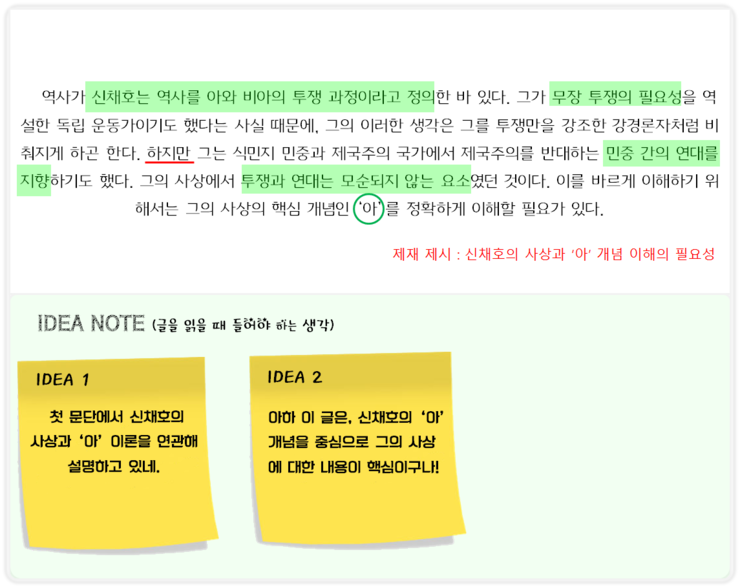  [15B수능 17~20번] 신채호 사상과 아, 비아