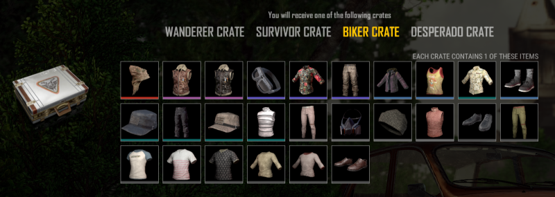 Biker crate содержимое. Biker crate содержимое. Desperado crate pubg. Desperado crate содержимое. Desperado crate как открыть.