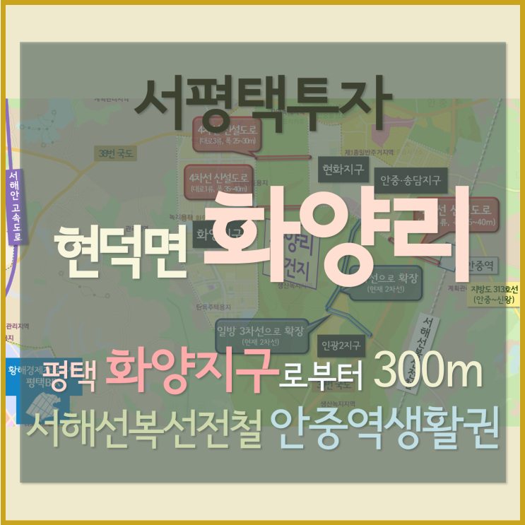 [서평택땅 / 현덕면 화양리 / 서평택투자] 화양지구 반경 300m 이내 현덕면 화양리땅 (현화지구, 안중·송담지구, 인광 2지구, 서해선복선전철 안중역생활권 토지)