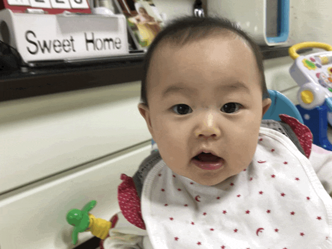  생후 225일 치즈먹어요 /닭고기청경채미음1일차