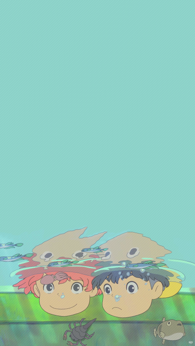 지브리 배경화면, 벼랑위의 포뇨 핸드폰 배경화면 : 네이버 블로그