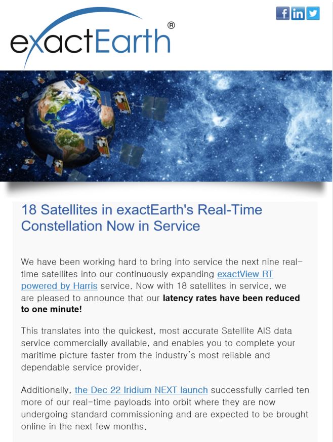  exactEarth RT(Real Time) 위성의 추가 Activate