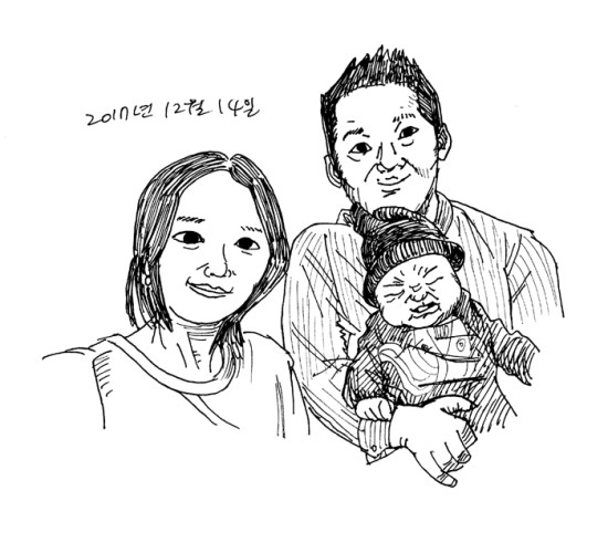 2017년 12월 14일. 가족사진. 예방접종.