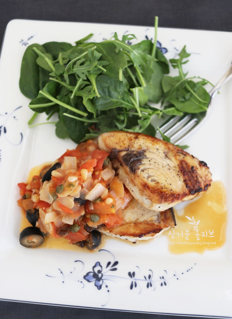 이탈리안 요리... 토마토소스와 생선 스테이크 황새치 구이 : 네이버 블로그, image size:800x1098