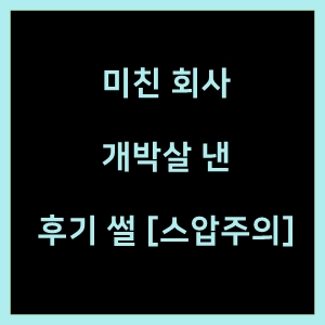  미친 회사 개박살 낸 후기 썰 [스압주의]