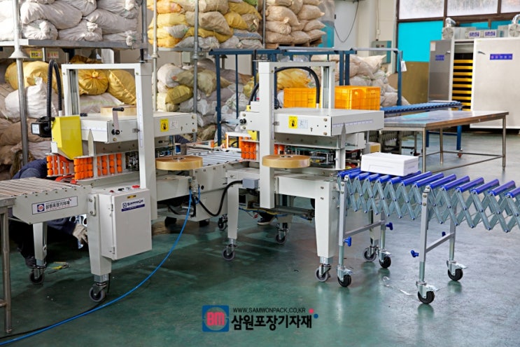  아이스박스 탭핑기, 스티로폼박스 테이핑기를 완주에 출고했습니다[삼원포장기자재]