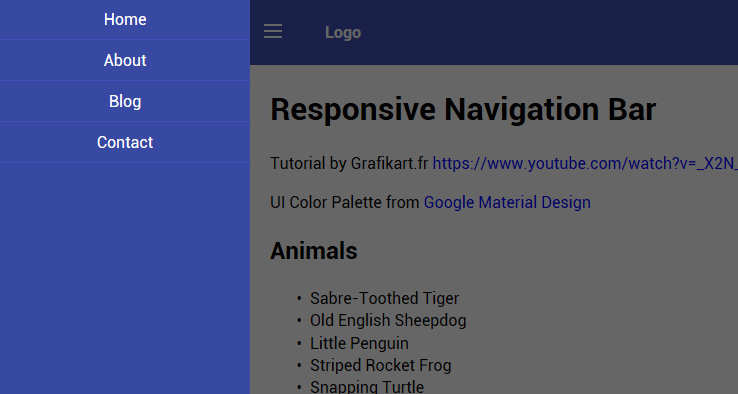 반응형 슬라이드 메뉴 Responsive Navigation Bar 반응형 슬라이드 메뉴 Responsive Navigation Bar