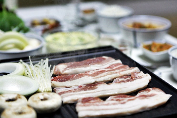  [먹은거] 집에서 삼겹살 구워먹기 (with 계란찜, 된장찌개, 파절이)