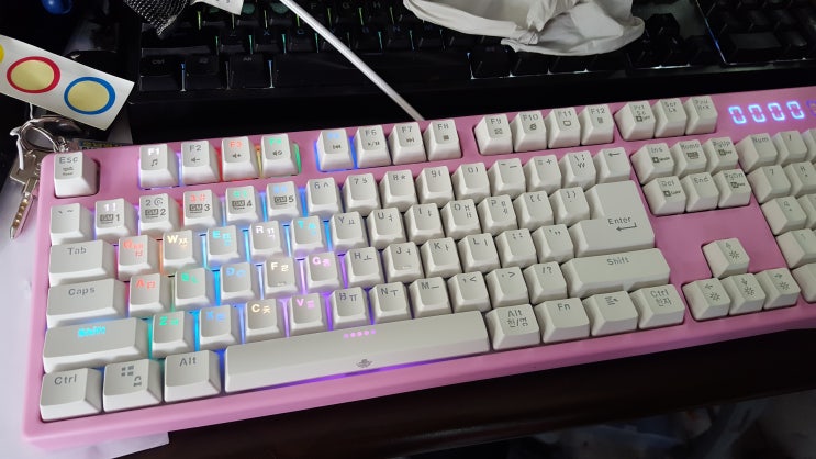  익산 컴퓨터 k6000 키보드 기계식 앱코 키보드 핑크 그린 시리즈 리뷰 컴퓨터 모니터 소모품 판매 전문