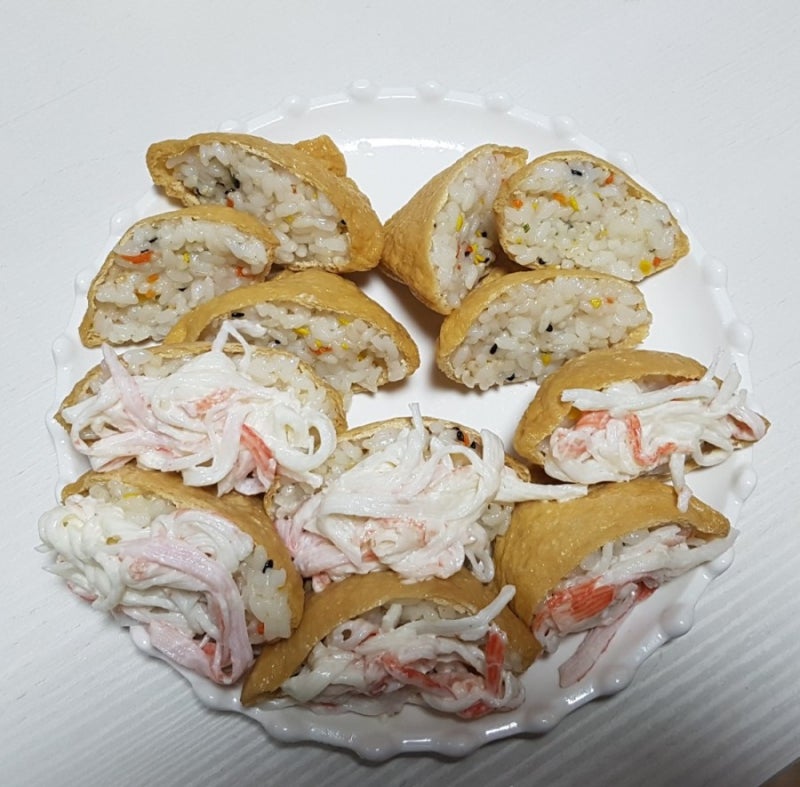 180202 :)) 게살유부초밥 만들기