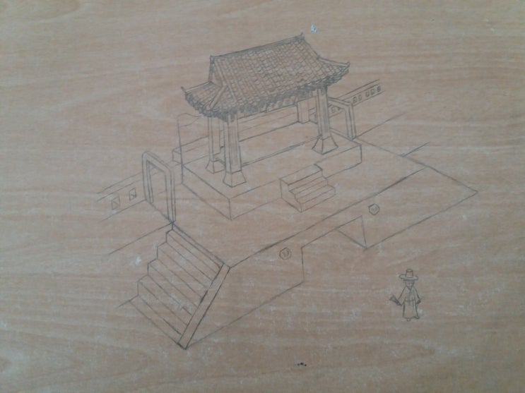  학교 책상에 낙낙