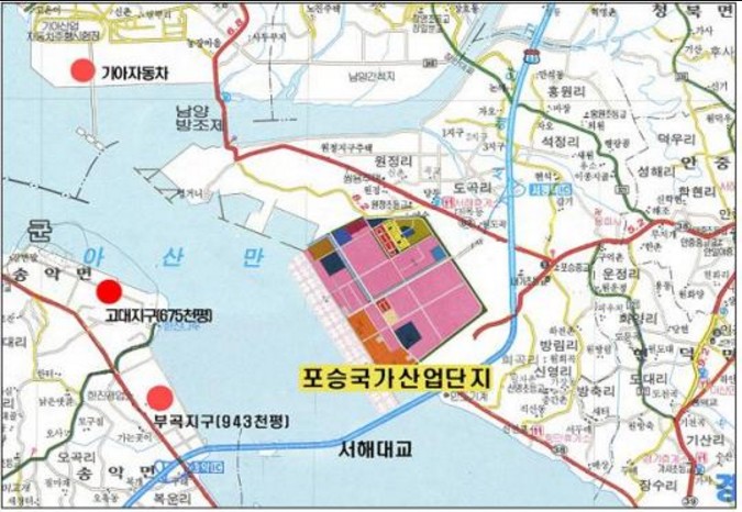  포승국가산업단지 개발로 평택땅값 오른다