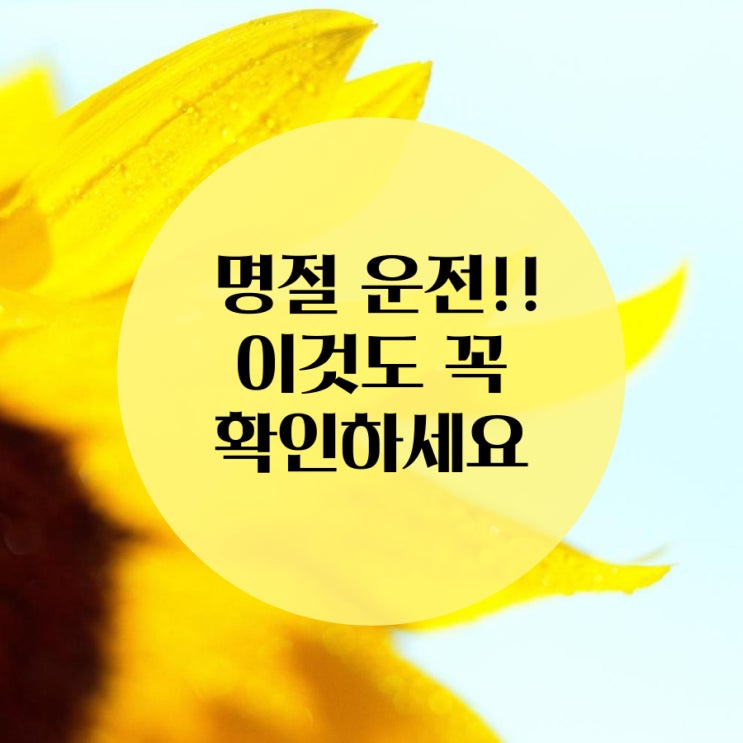  명절 장거리 운전 다른자동차운전담보 특약 꼭 확인하세요!!!!!