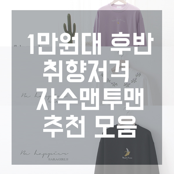  [1만원대후반] 편하게 입을 수 있는 자수 맨투맨 추천