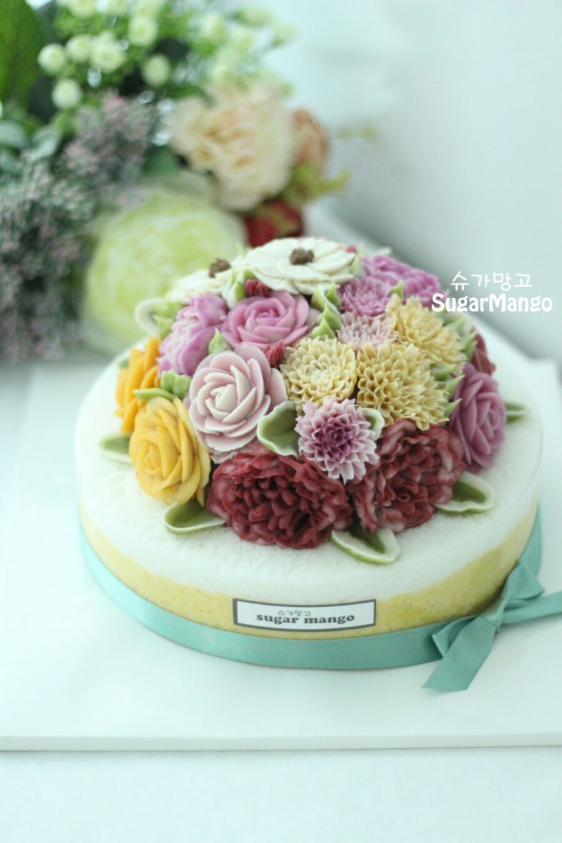 60세 생일 케이크.용인, 죽전, 분당, 미금, 기흥, 동백, 구미동, 오리역, 수지안금꽃케이크 3